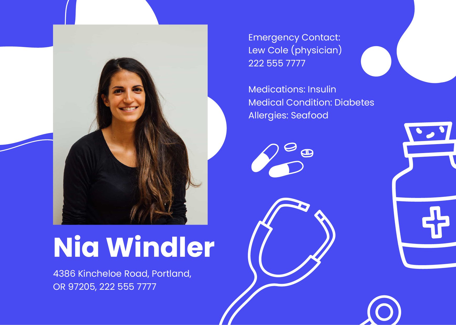 Medical Info Card Template