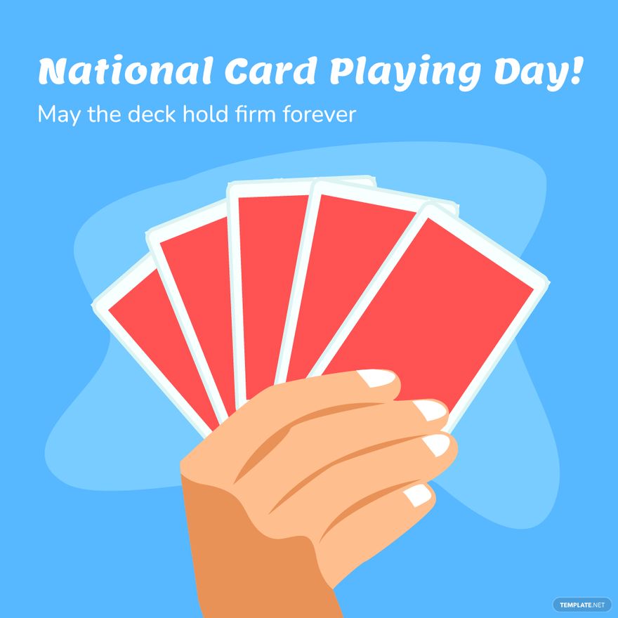National Card Playing Day Greeting Card Vector