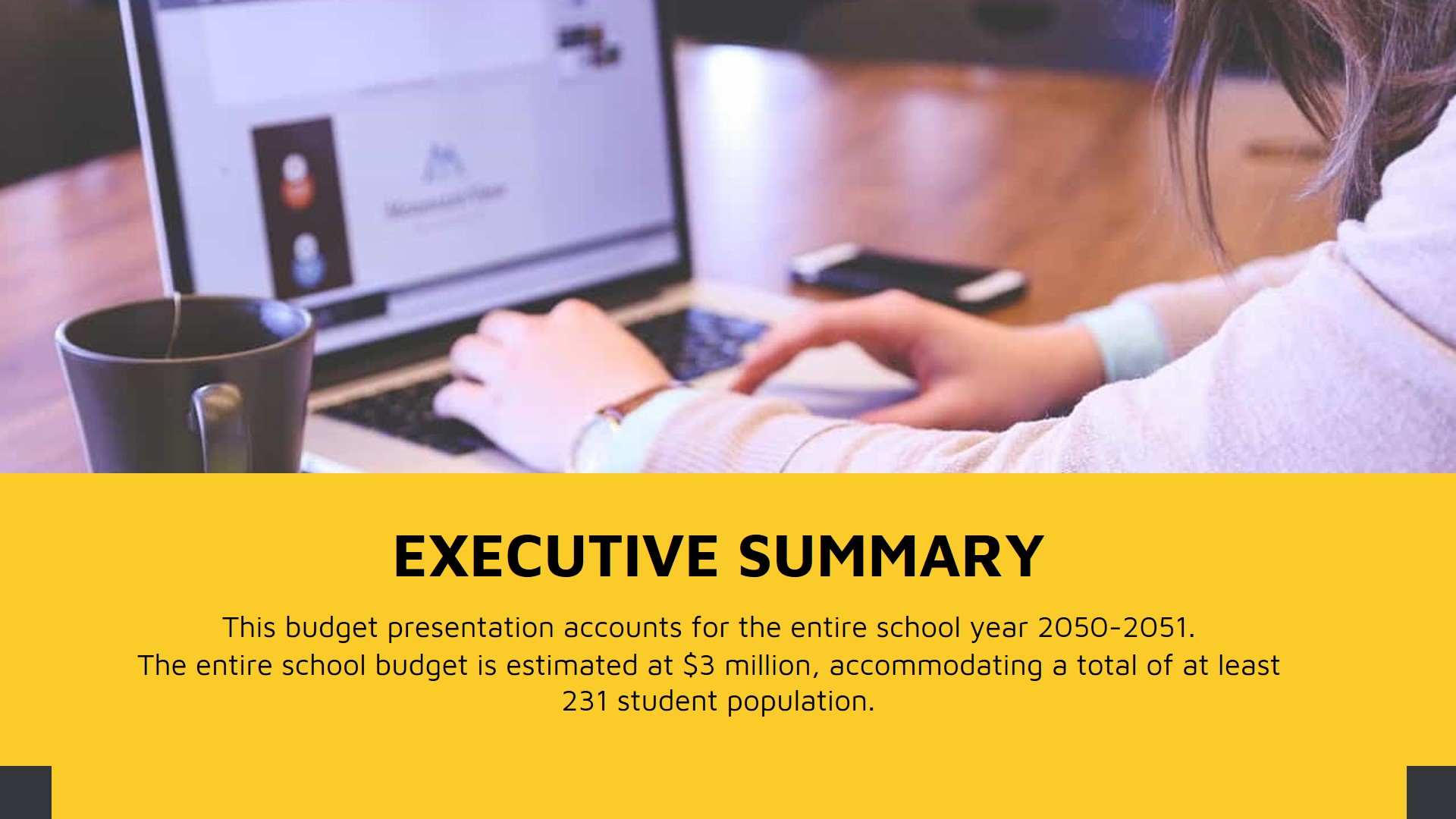 Free School Budget Presentation Template to Edit Online