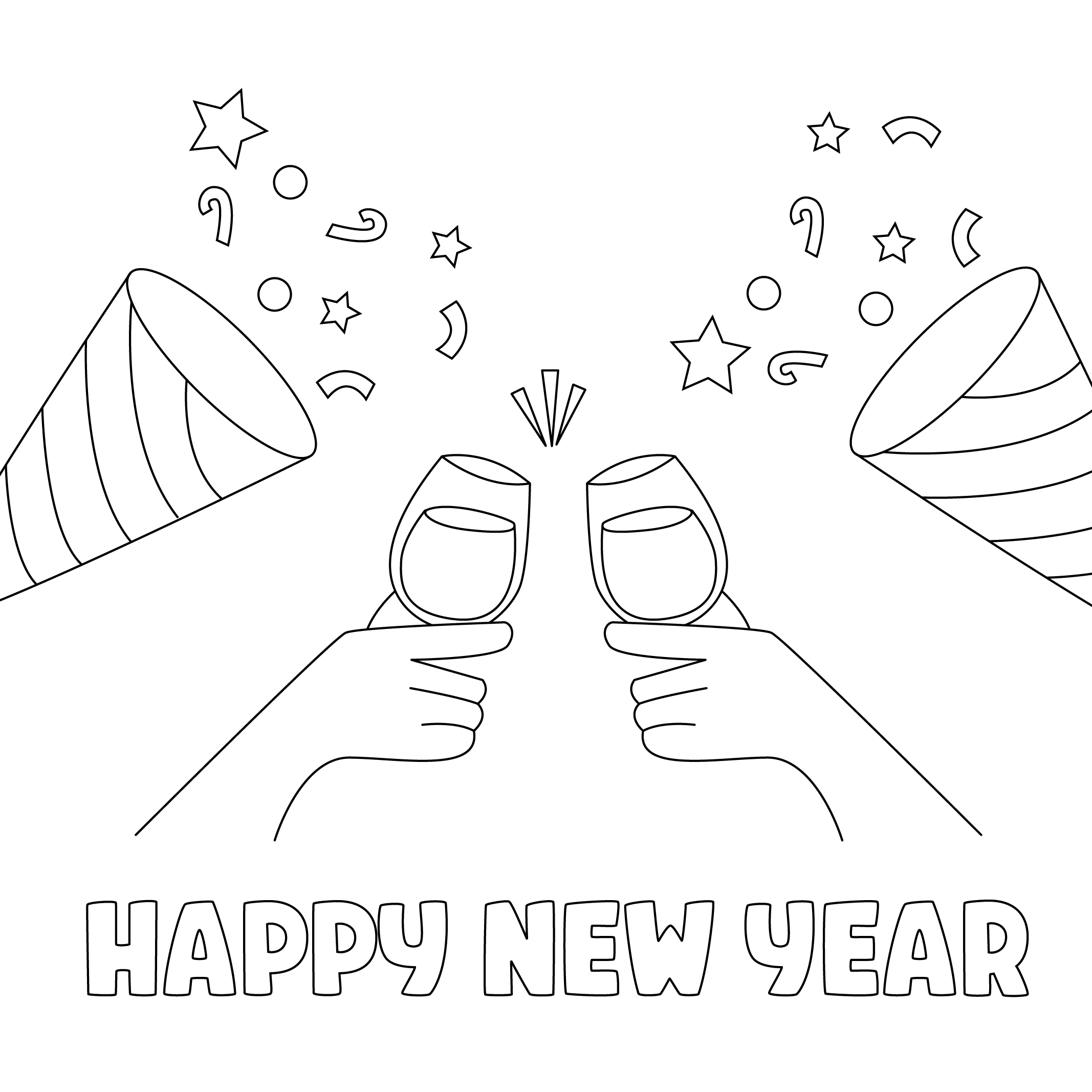 Free New Year's Eve Image Drawing Download in Illustrator, PSD, EPS