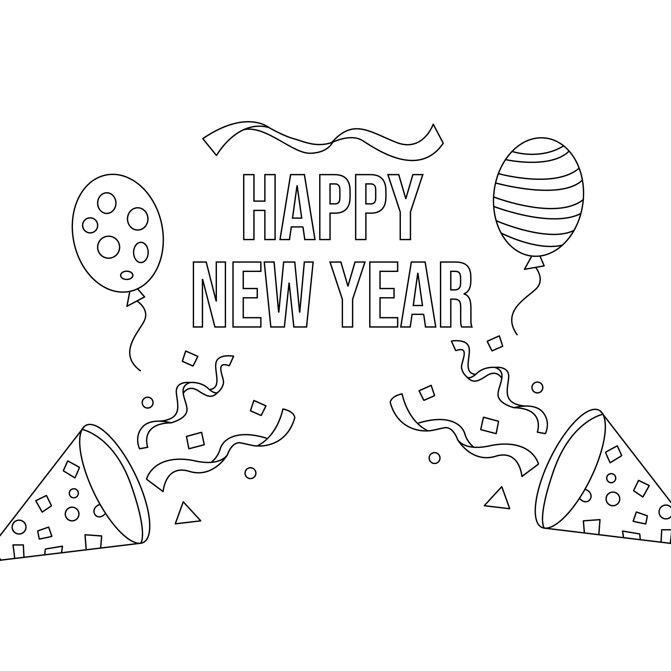 FREE New Year's Day Drawing Image Download in PDF, Illustrator