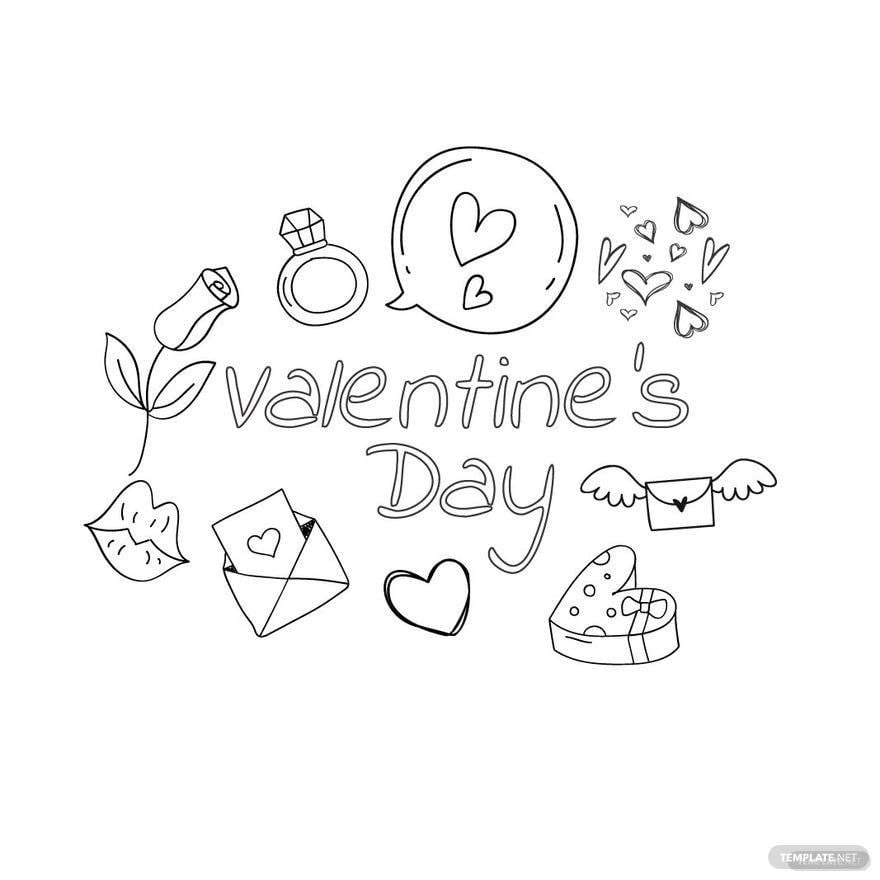 Valentine's Day Drawing in Illustrator, PSD, EPS, SVG, PNG, JPEG