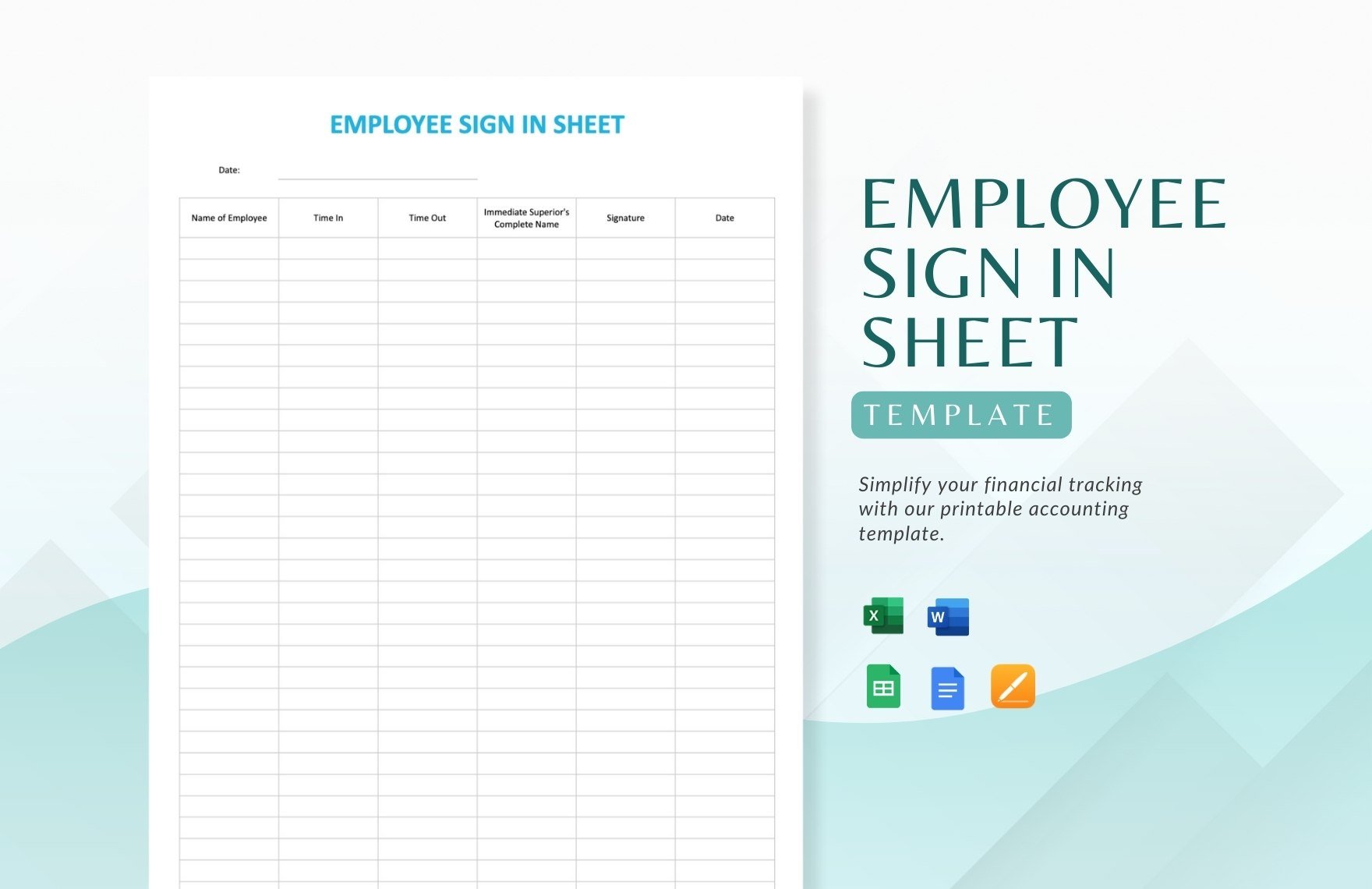 Restaurant Employee Sign In Sheet Template in Word, Google Docs, Excel, Google Sheets, Apple Pages