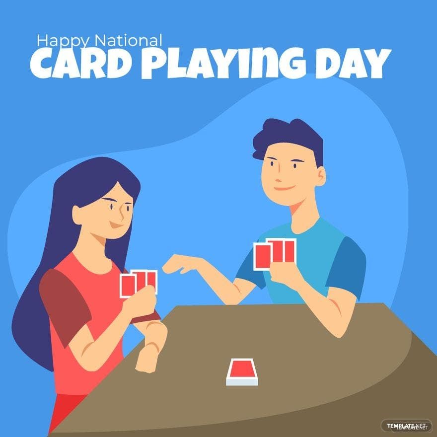 National Card Playing Day Illustration