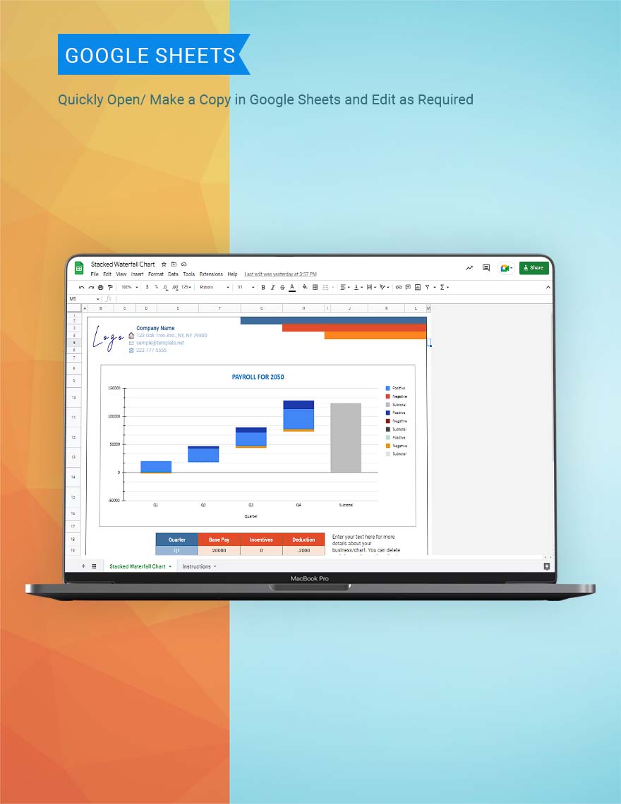 Stacked Waterfall Chart - Google Sheets, Excel  Template.net