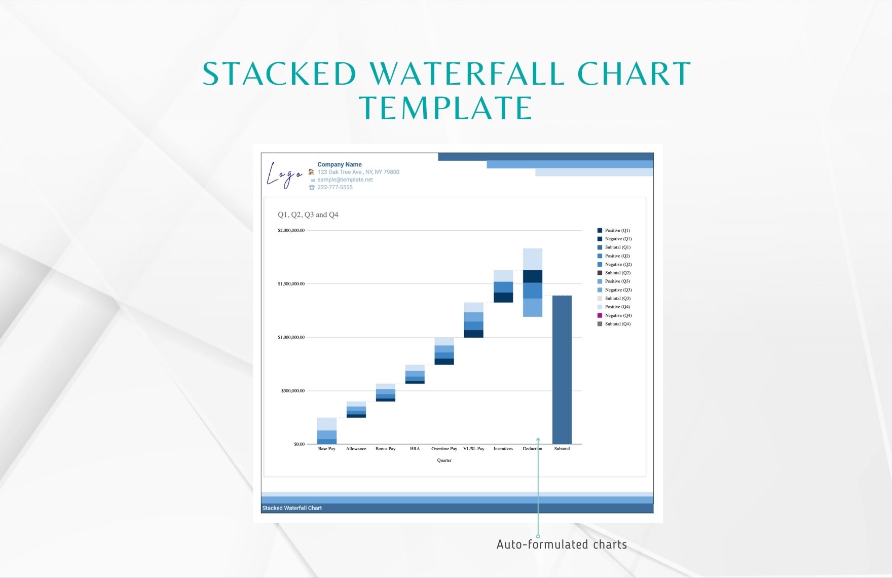 Stacked Waterfall Chart Template