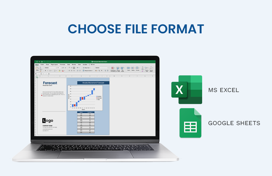Free Forecast Waterfall Chart Download in Excel, Google Sheets
