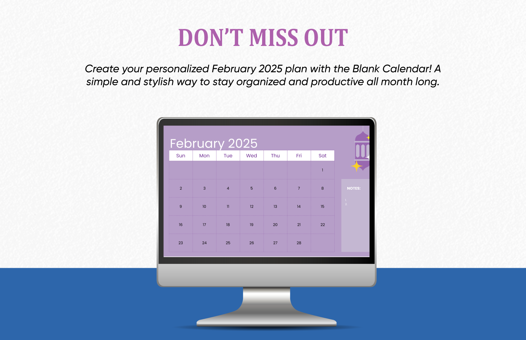 Blank February Calendar 2025