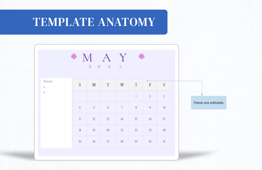 Blank May Calendar 2025
