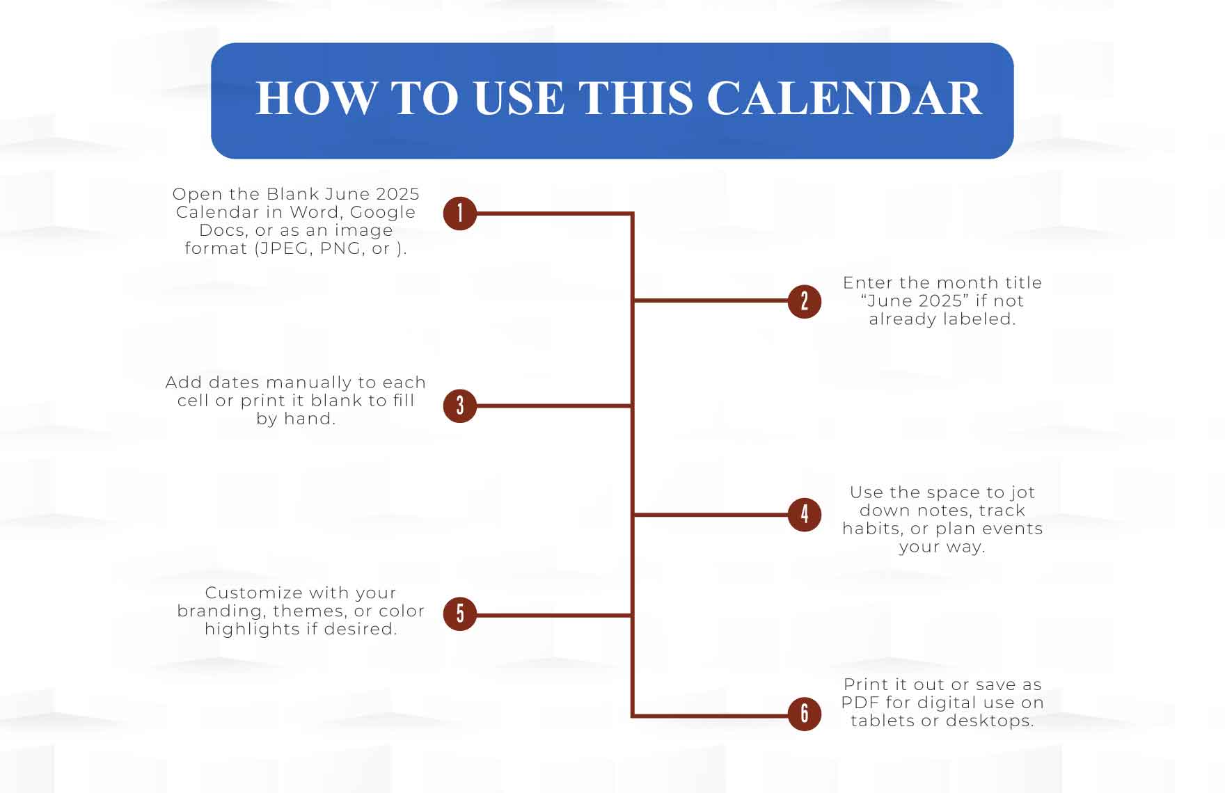 Blank June Calendar 2025