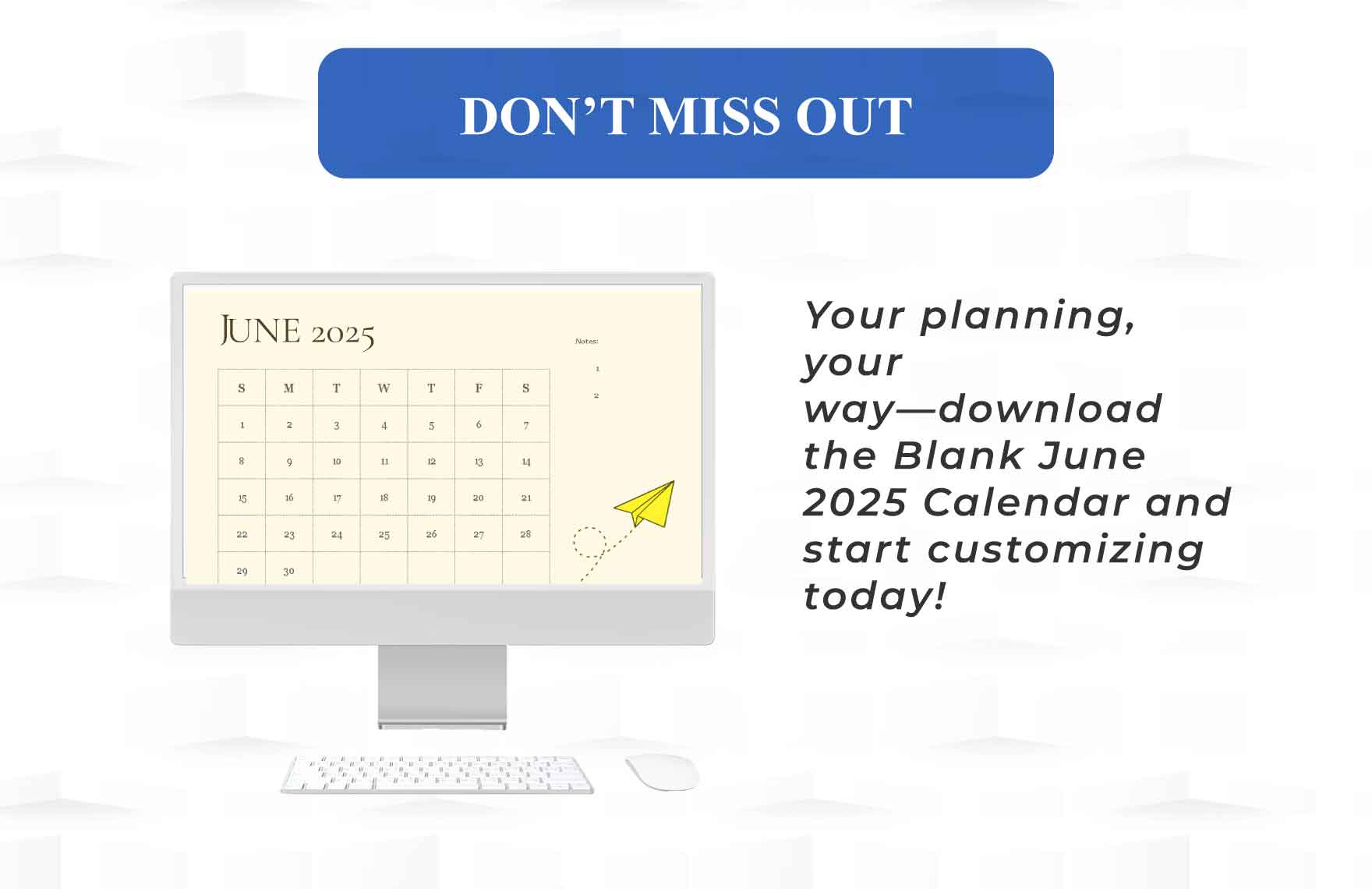 Blank June Calendar 2025