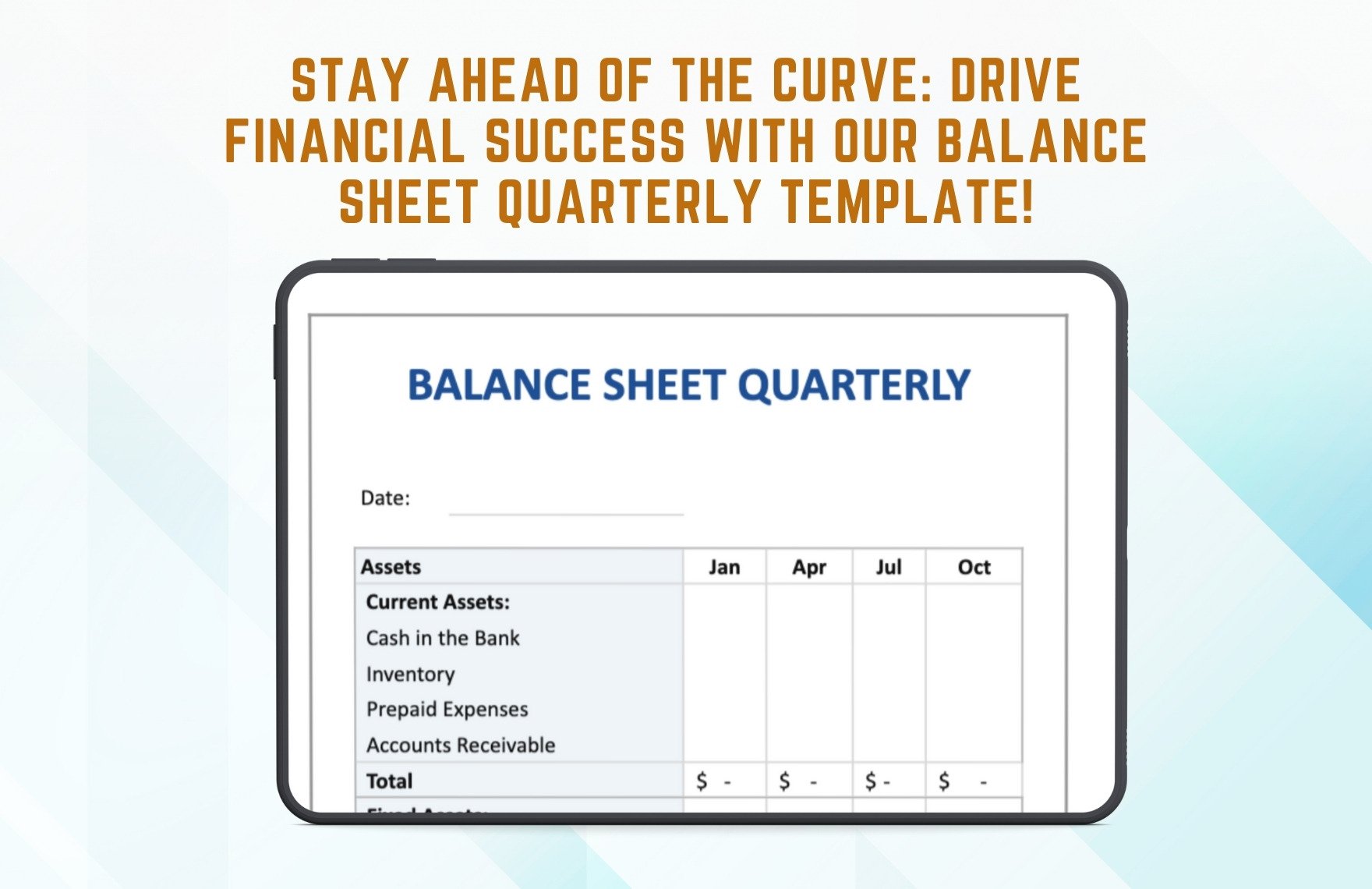 Balance Sheet Quarterly Template
