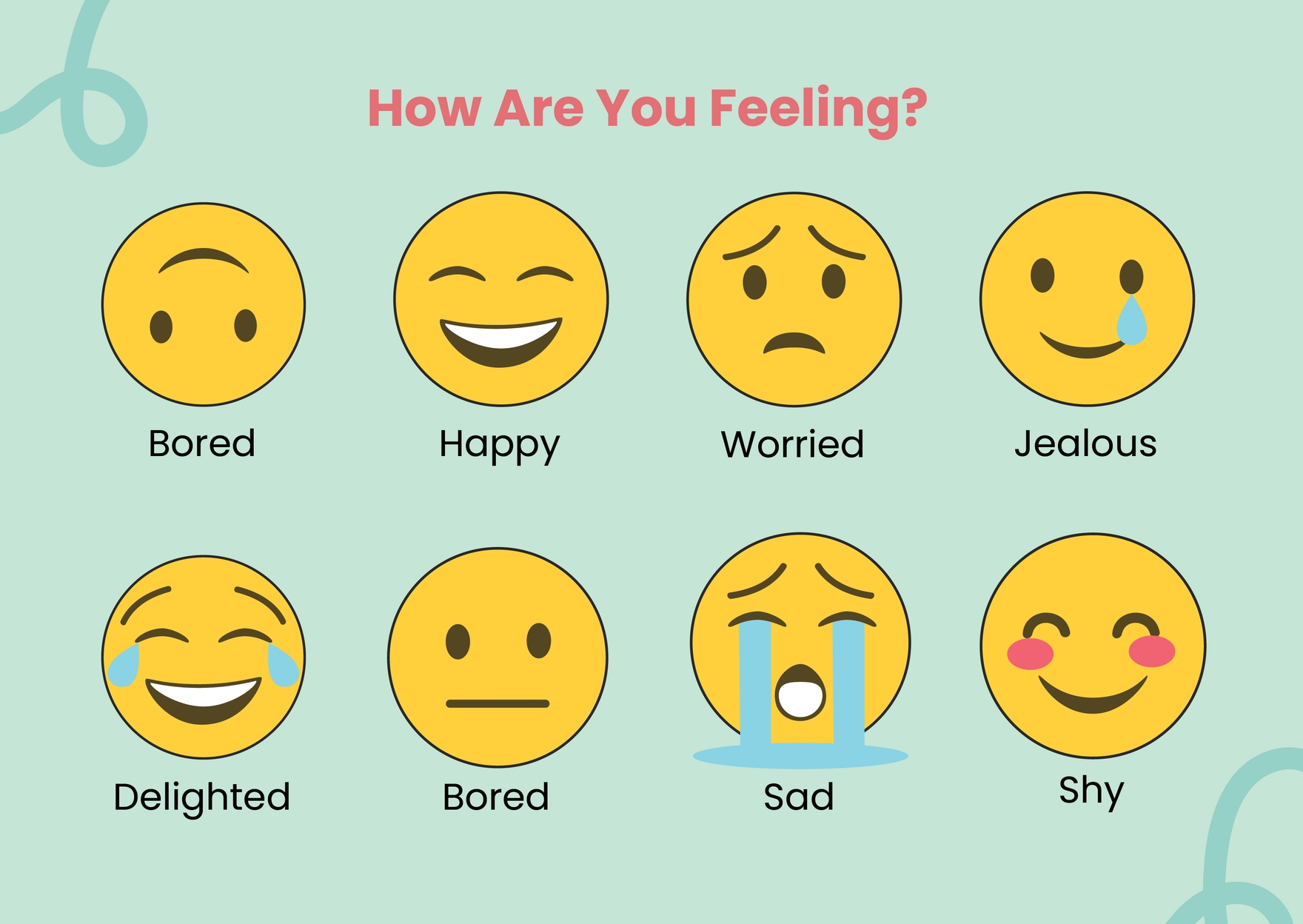 The Feelings Chart in PDF, Illustrator