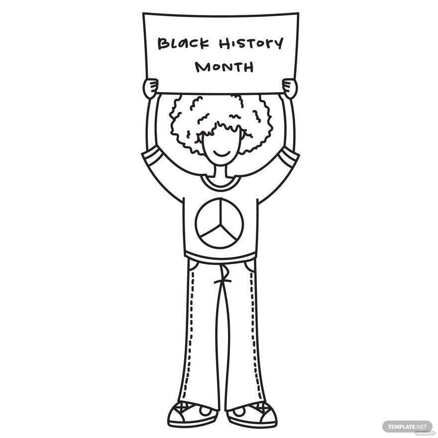 Black History Month Drawing Vector