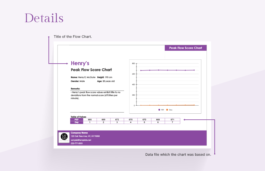 Peak Flow Score Chart Google Sheets Excel Template