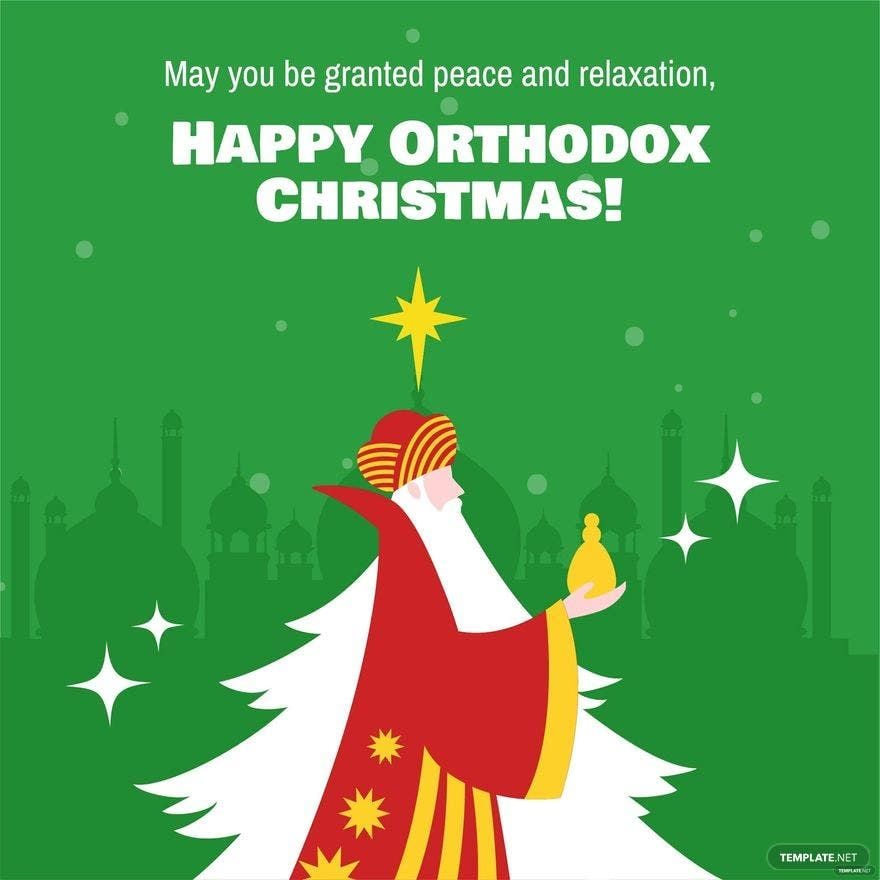 Orthodox Christmas Greeting Card Vector