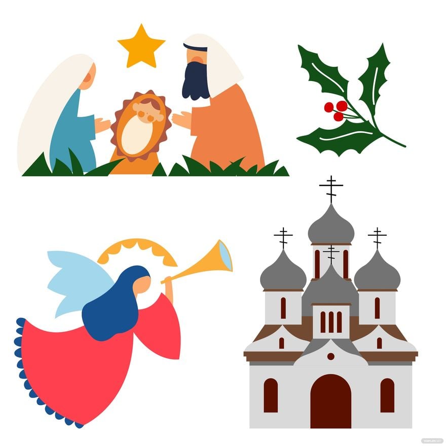 Orthodox Christmas Clipart Vector