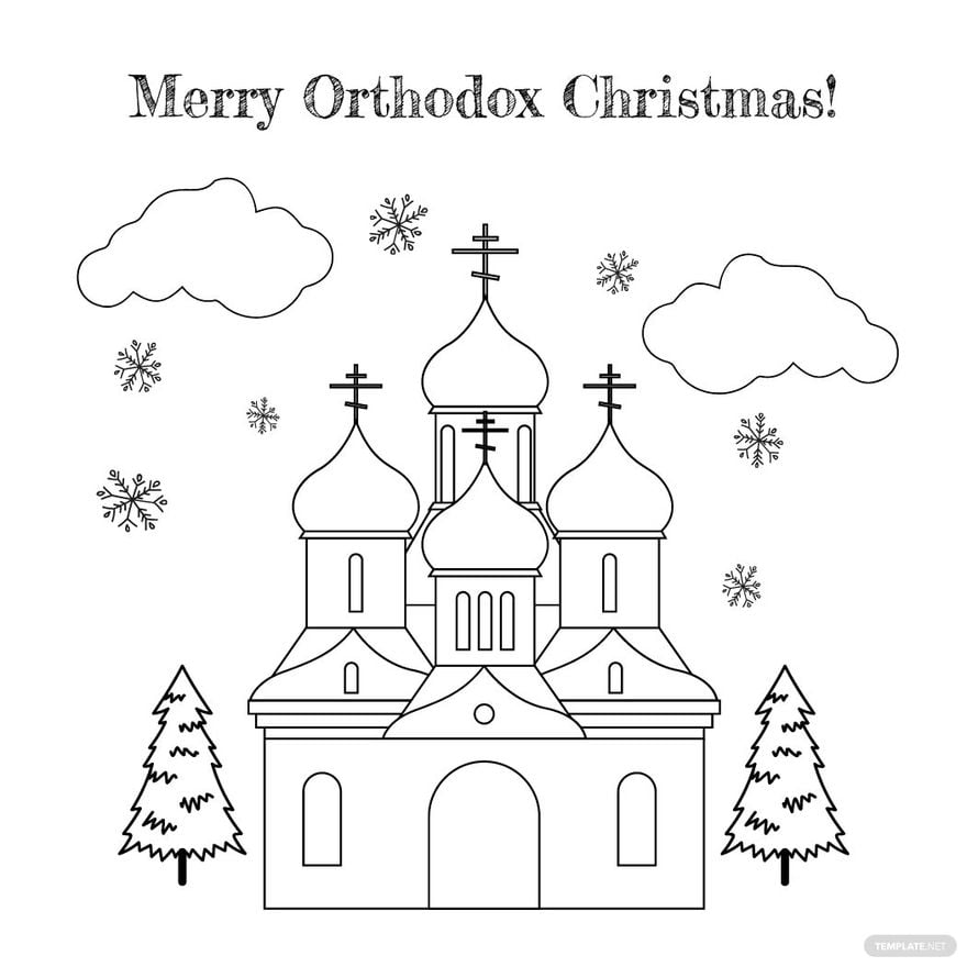 Orthodox Christmas Drawing Vector