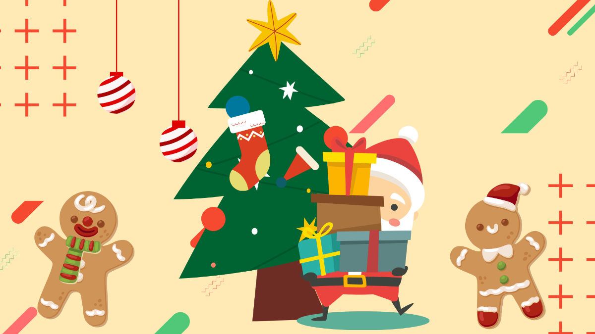 Free Christmas Eve Cartoon Background in PDF, Illustrator, PSD, EPS, SVG, JPG, PNG