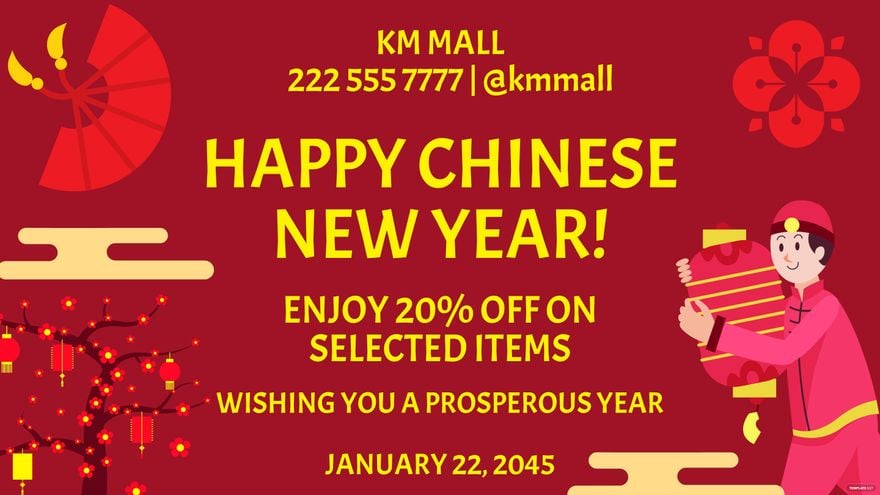 Free Chinese New Year Flyer Background in PDF, Illustrator, PSD, EPS, SVG, JPG, PNG