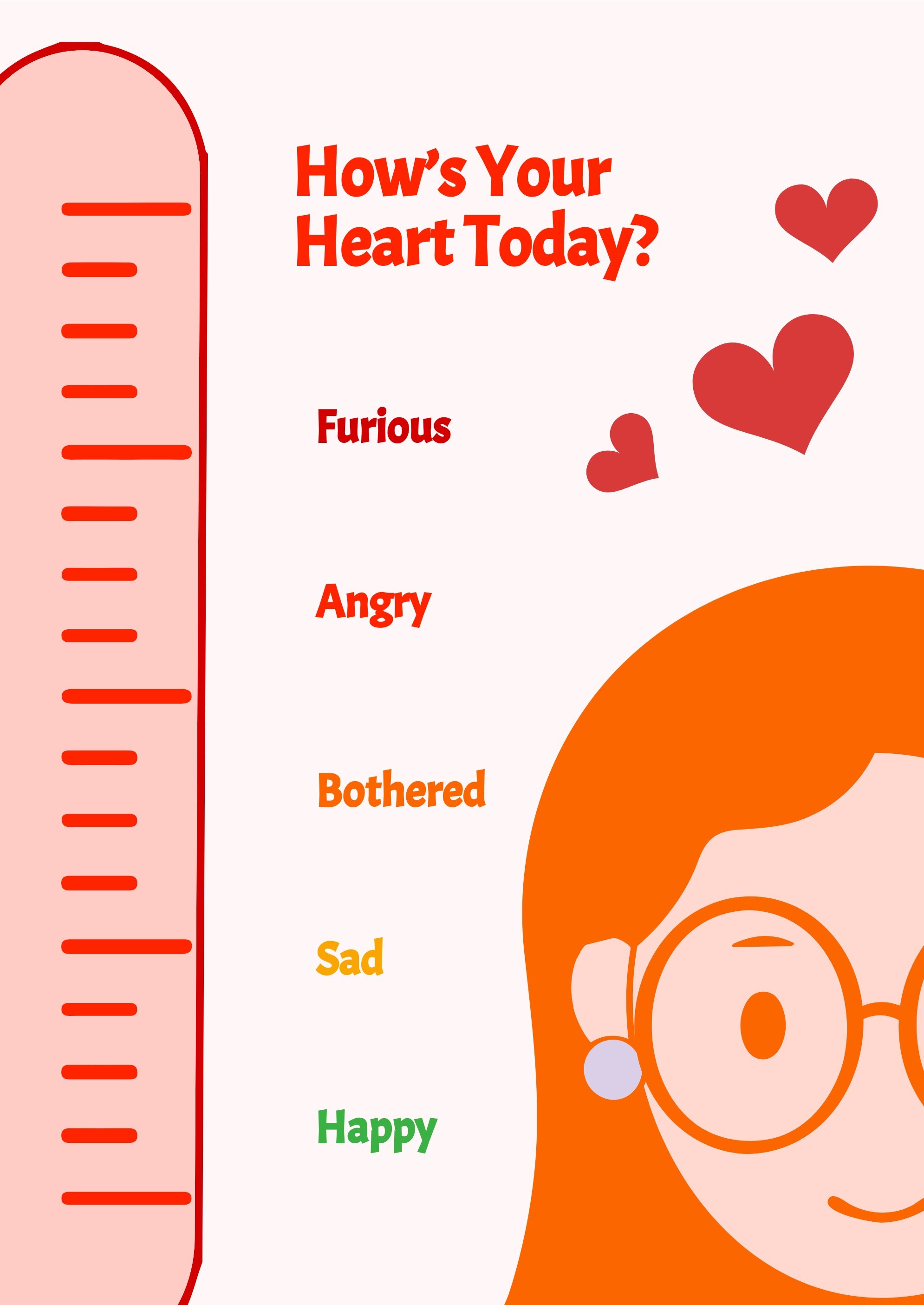 Feelings Thermometer Emotions Chart in PDF, Illustrator