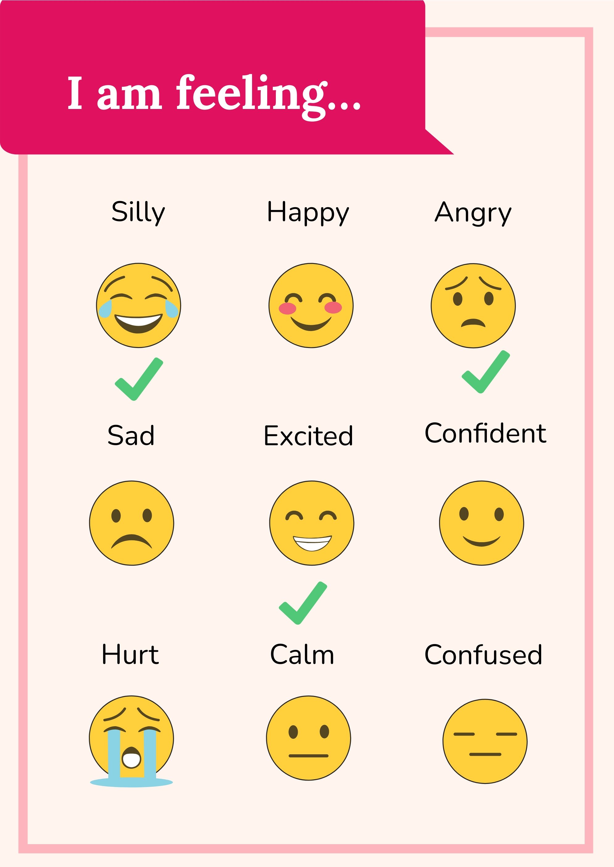 My Feelings Chart in PDF, Illustrator