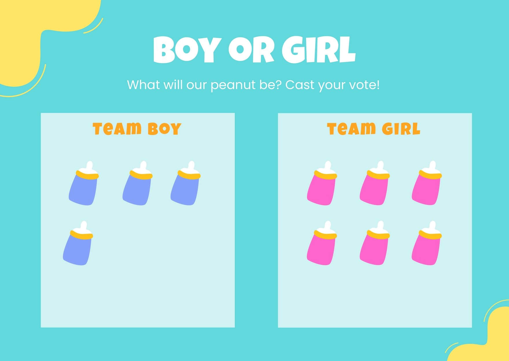 Gender Reveal Boy Or Girl Chart in Illustrator, PDF Download