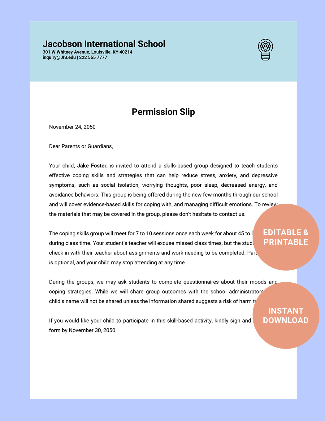 Permission Slip Template in Word Google Docs Download Template net
