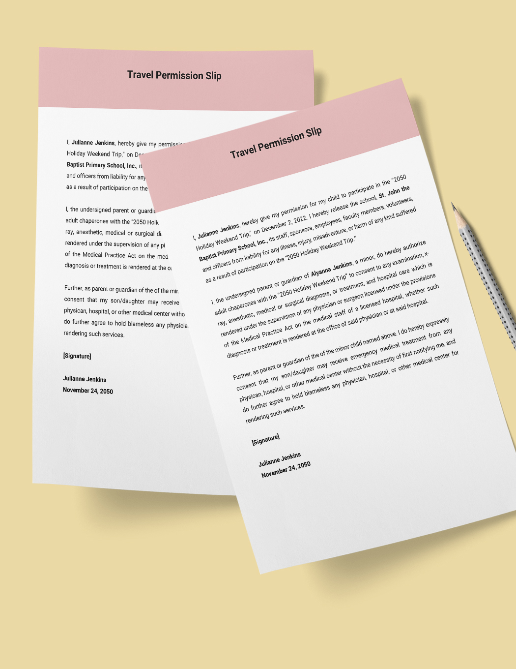 Free Permission Slip Templates To Edit Online