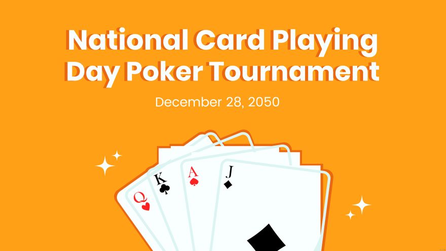 Free National Card Playing Day Invitation Background