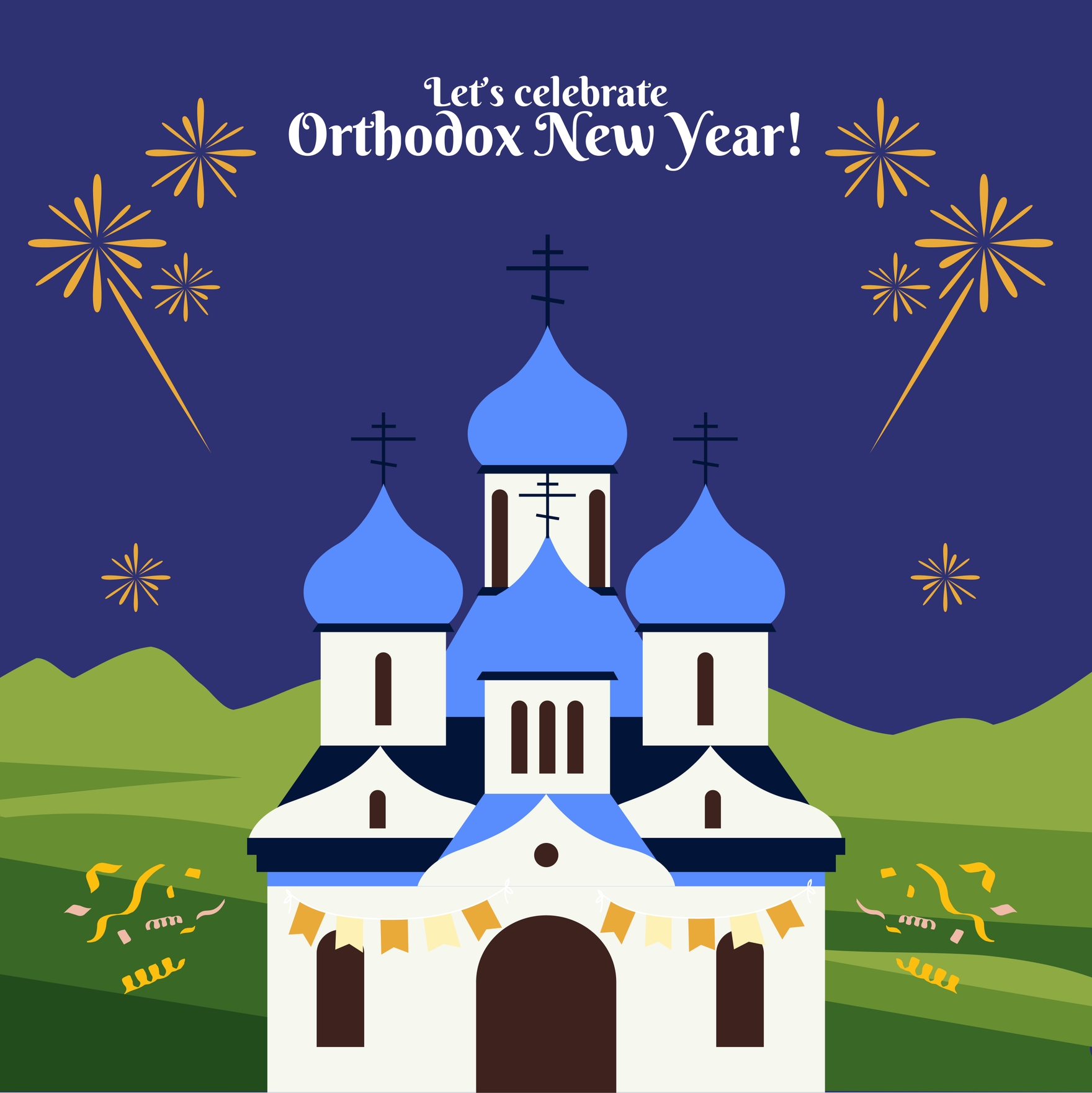 Free Orthodox New Year Vector