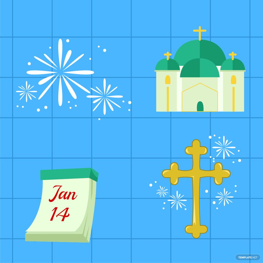 Orthodox New Year Clipart Vector