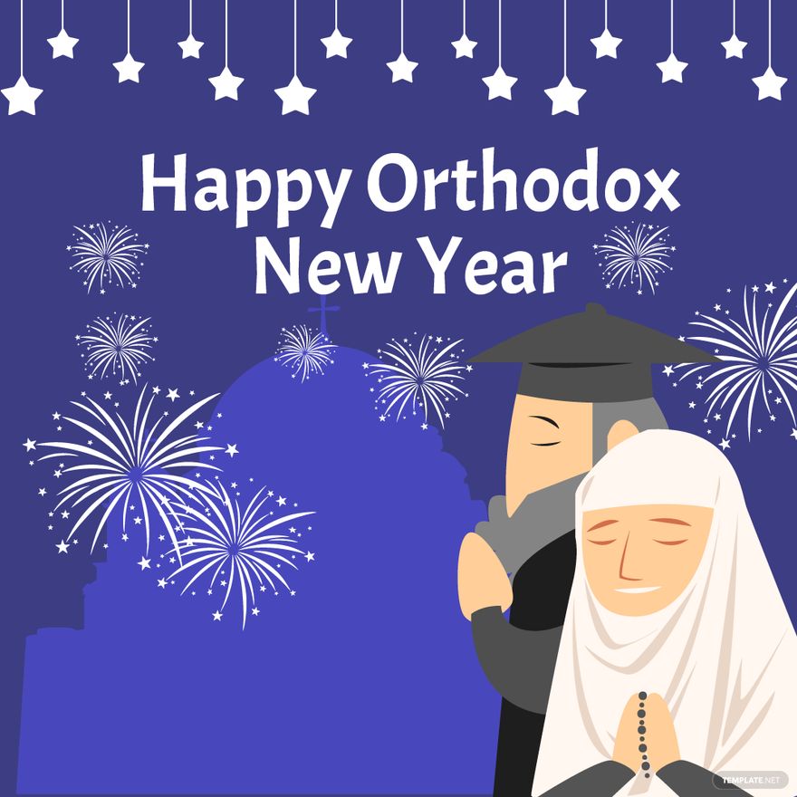 Orthodox New Year Celebration Vector