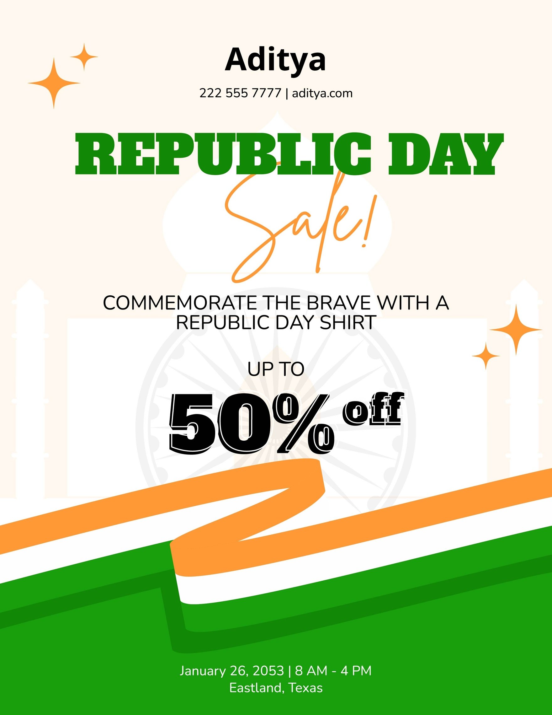 Free Republic Day Advertising Flyer