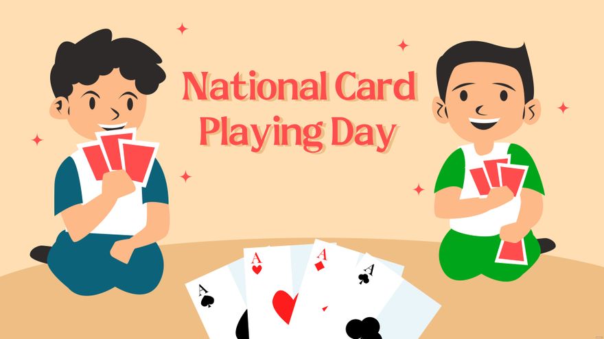 National Card Playing Day Cartoon Background in PDF, Illustrator, PSD, EPS, SVG, JPG, PNG