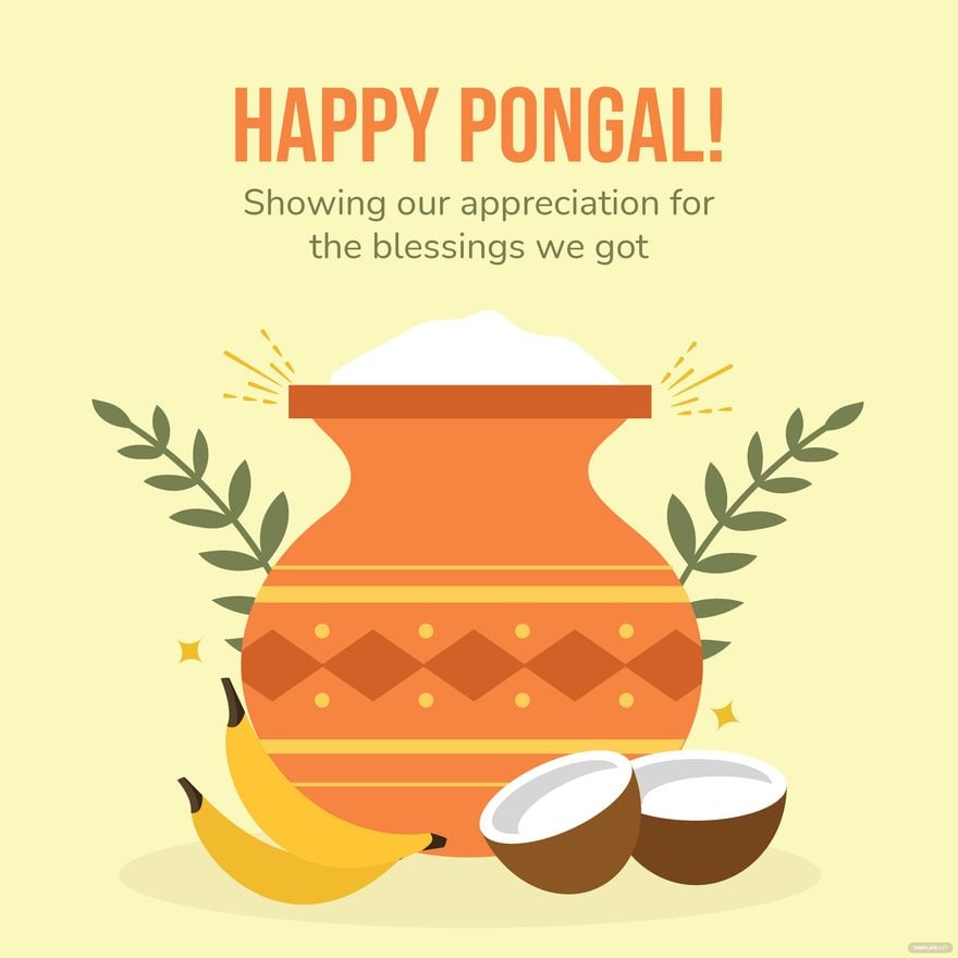 Free Pongal Greeting Card Vector