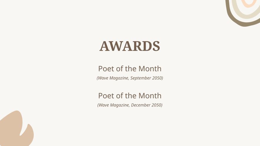 Free Poet Portfolio Presentation Template to Edit Online