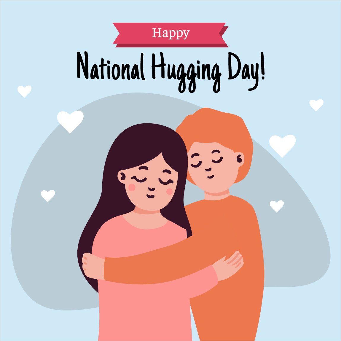 FREE National Hugging Day Vector Image Download in Illustrator