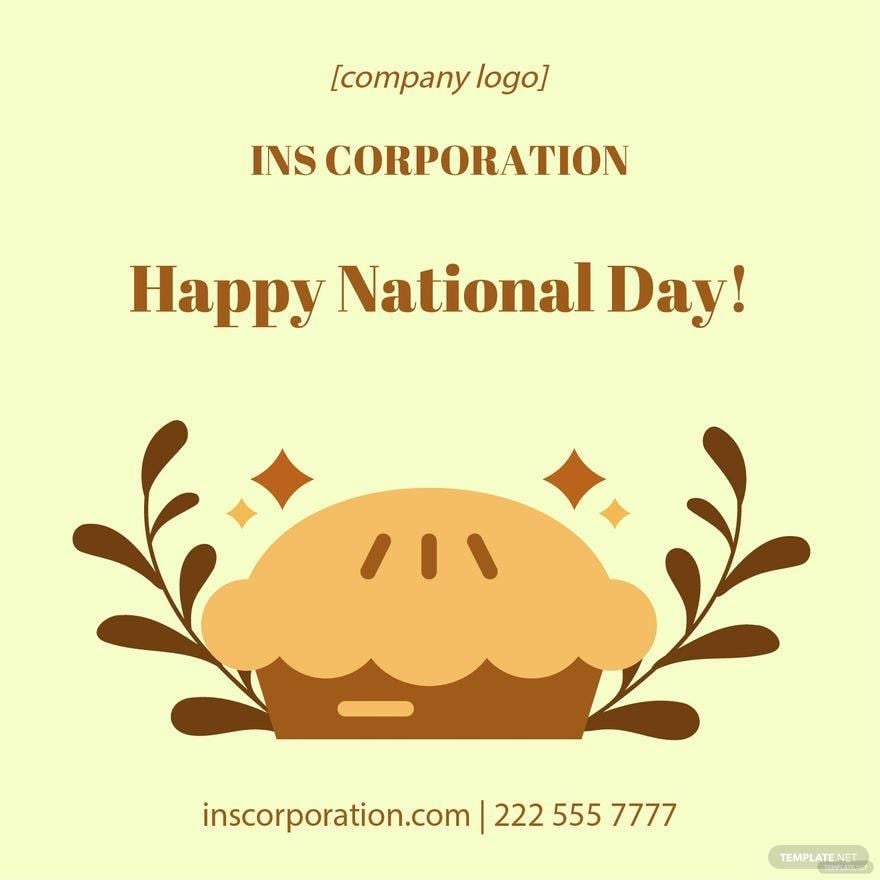 National Pie Day Flyer Vector