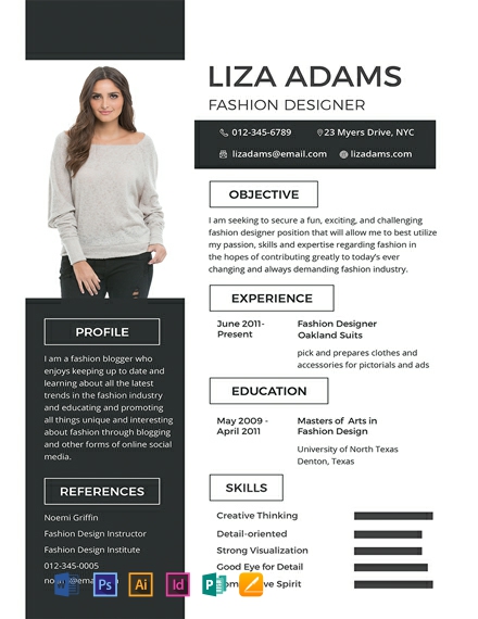 FREE Fashion Designer Resume and CV Template: Download 607 