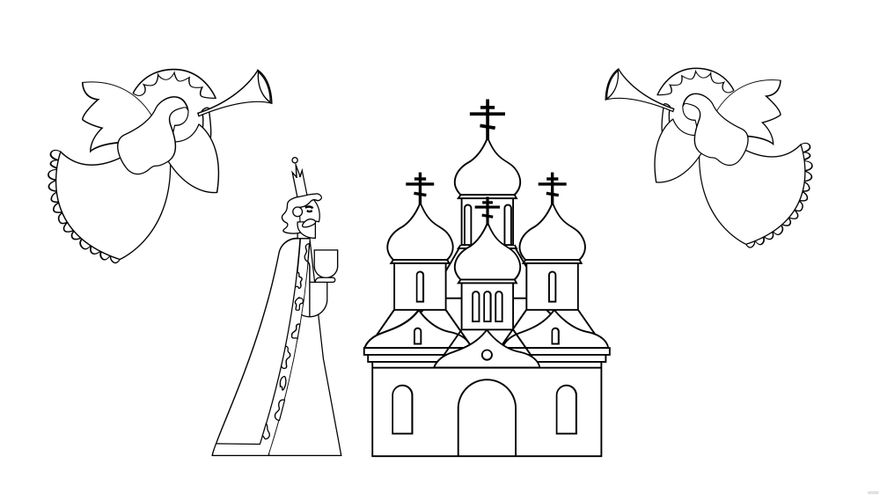 Free Orthodox Christmas Drawing Background in PDF, Illustrator, PSD, SVG, PNG, JPEG