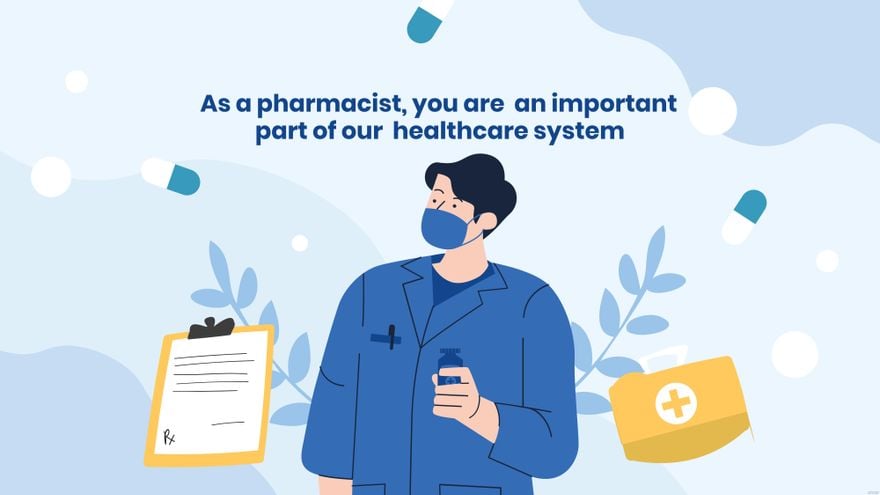 Free National Pharmacist Day Greeting Card Background in PDF, Illustrator, PSD, EPS, SVG, PNG, JPEG