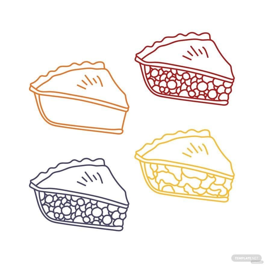 Free National Pie Day Drawing Vector