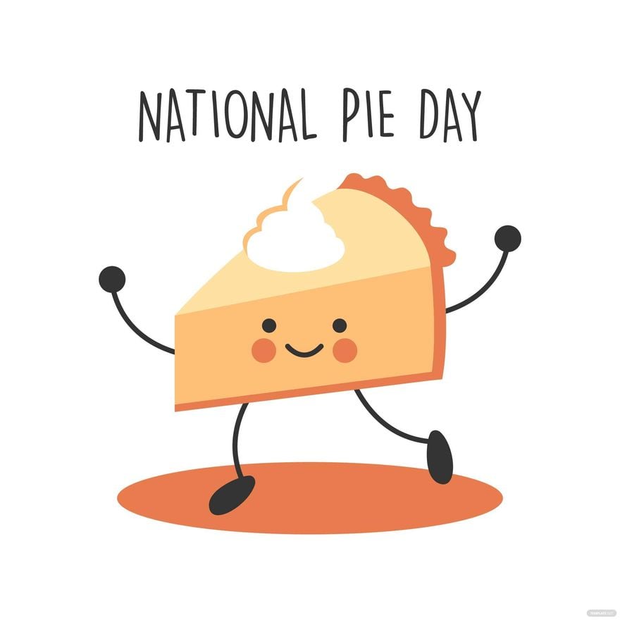 Free National Pie Day Cartoon Vector in Illustrator, PSD, EPS, SVG, JPG, PNG