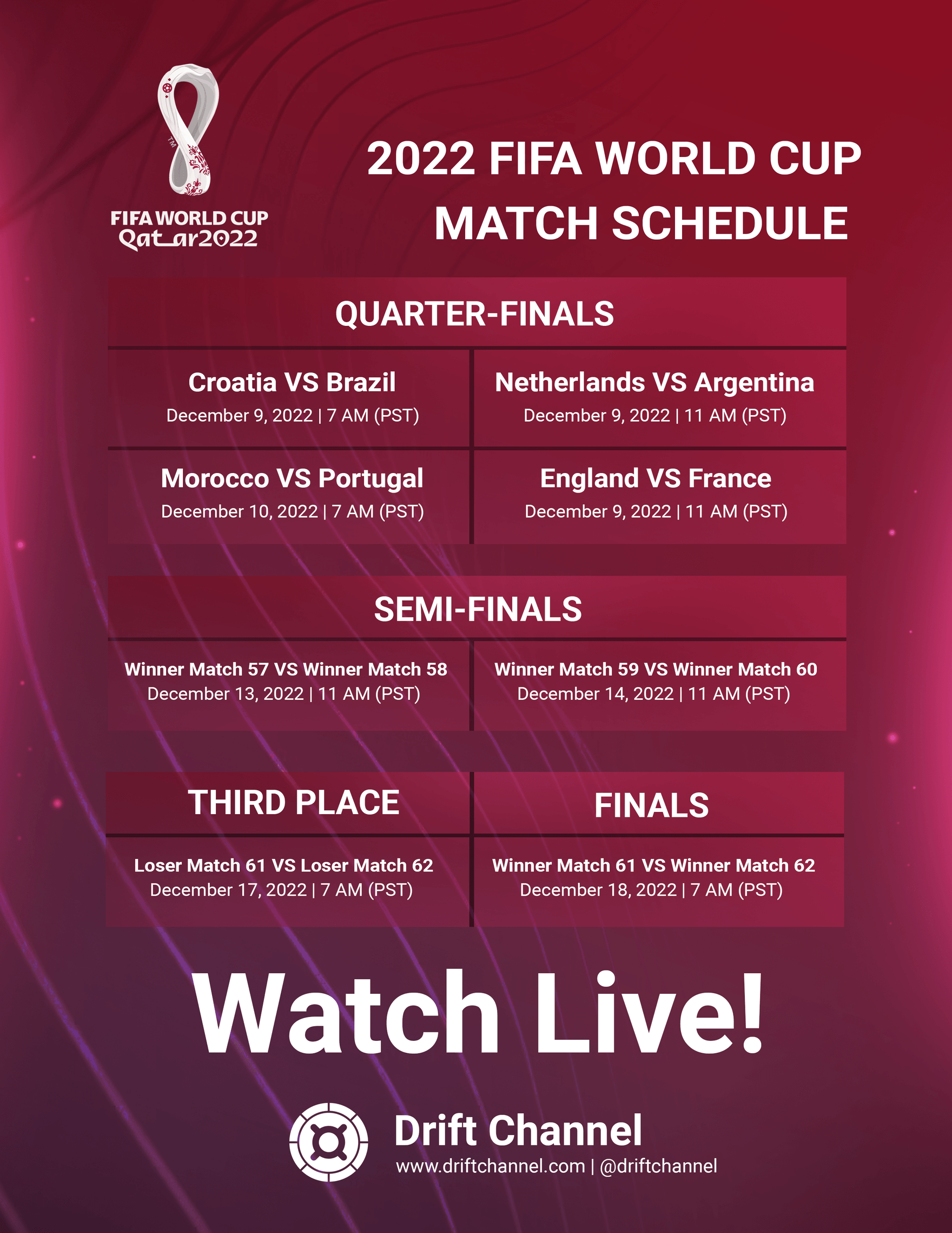 FIFA World Cup Match Schedule Flyer Templates