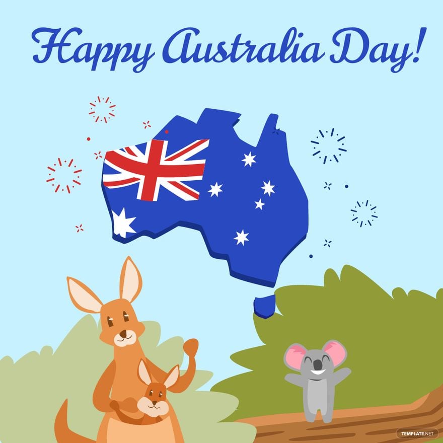 Australia Day Cartoon Vector in Illustrator, PSD, EPS, SVG, JPG, PNG