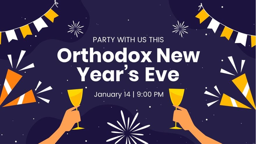 Free Orthodox New Year Invitation Background in PDF, Illustrator, PSD, EPS, SVG, PNG, JPEG