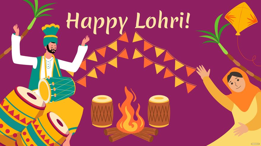 Happy lohri celebration icons Royalty Free Vector Image