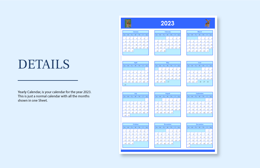 Yearly Calendar Template Download In Word Google Docs Excel Google