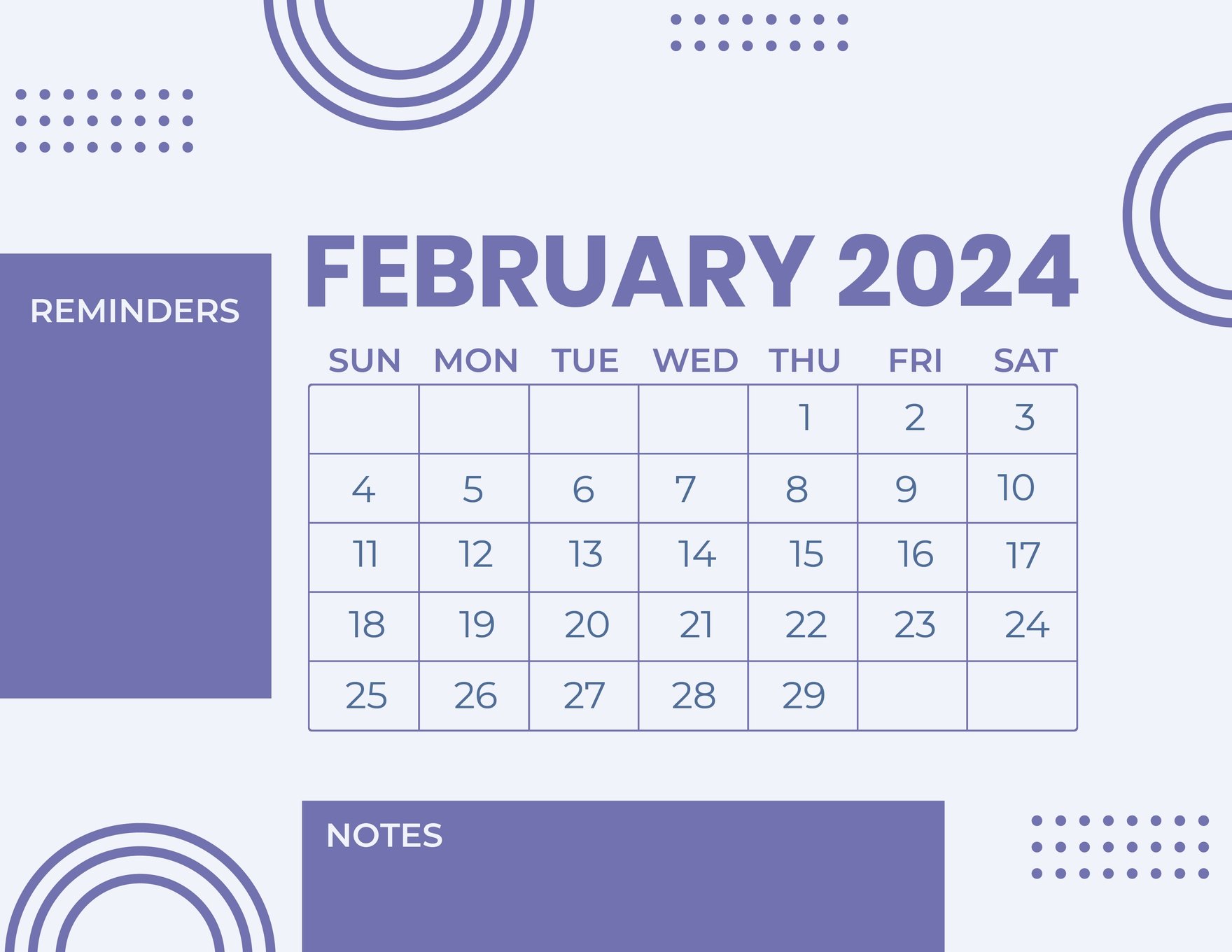 Blank February 2024 Calendar